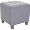 CLP Poggiapiedi Divano Pharao I Sgabello Pouf Capitonné Imbottito In Stoffa I Sgabello Basso Salotto Piedini in Legno, Colore:grigio chiaro