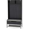 GIANTEX Appendiabiti con Panca Integrata e Ripiano Nascosto | Organizzatore per Ingresso con 3 Ganci, 2 Cubi Portascarpe, 90x38x170cm, Design Elegante per Corridoio e Soggiorno