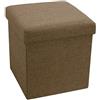 Tata Home Pouf Contenitore Scatola Sgabello Poggiapiedi Pieghevole Salvaspazio in Poliestere cm 38x38x38 Colore Tortora