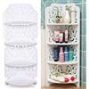 DSYOGX Scaffale Angolare a 4 Ripiani, Libreria ad Angolo, per il Bagno, la Cucina, Piccolo Scaffale per la Doccia, in Piedi, Angolare, Bianco