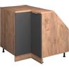 Vicco Mobile cucina angolare per sottotetto R-Line, Antracite-oro, 75.6 cm con 1 porta, carcassa dell'armadio profondità 60 cm, per la libera combinazione all'interno di sistemi cucina modulari