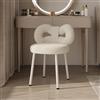 generic Sgabello da toilette con schienale a fiocco, sedia moderna per il trucco per camera da letto, piedini regolabili, seduta per tavolo da toeletta per donne, elegante design rosa