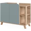 Vicco Mobiletto per lavabo Karen, Sonoma/blu, 80 x 65 cm con 2 porte, per una conservazione salvaspazio sotto il lavandino