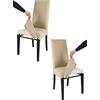 t m c s Tommychairs - Set 2 sedie con cuffia sfoderabile modello Jazz per cucina bar e sala da pranzo, struttura in faggio color wenge, seduta e schienale imbottiti e rivestiti con cuffia in tessuto canapa