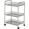 CLIPOP Carrello a rotelle in acciaio inox con 3 livelli, per cucina, hotel, ristoranti, case di cura, 35 x 60 x 75 cm