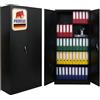 PROREGAL Armadio con ante a battente ELEPHANT metallo con serratura 2 ante 180x80x40cm acciaio 4 ripiani nero da officina