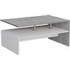 Vicco Tavolino da salotto Amato, Cemento/Bianco, 90 x 52.6 cm, con ripiano sotto il piano del tavolo per riporre oggetti
