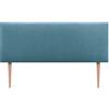 DHOME Testiera in ecopelle o tessuto AQUALINE liscia con gambe Testiera imbottita di lusso (160x105cm con piedi (letti 150/160), tessuto turchese)