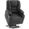 MCombo M poltrona elettrica con 3 motori, schienale e poggiapiedi regolabili, funzione di relax e reclinazione fino a 170°, Testa regolabile 7550 (Grigio scuro)