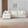 Ligterra Divano con funzione letto, divano ad angolo imbottito, divano 4 posti, divano con poggiapiedi, divano ad angolo a forma di L, divano letto per soggiorno, tessuto in chenille, 276x75x89 cm