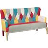 Totò Piccinni Toto Piccinni Divano CARNAVAL in Tessuto Design Patchwork Imbottito con braccioli (Divano 3 Posti)