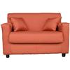 Liberoshopping Divano sfoderabile 2 posti in tessuto imbottito con braccioli larghezza 124 cm (Arancio)