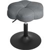 ELUCHANG Sgabello per Toeletta Trucco a Forma Di Petalo, Sedia Trucco Per Camera Da Letto, Sedia Camera da Letto - Regolabile In Altezza 40-52cm, Girevole a 360°, Traspirante Tessuto Sherpa Grigio