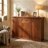 milani home MilaniHome.it - Credenza Tinta Noce 120x40x88 per Interno Sala da Pranzo Salotto Cucina Ufficio Massello Arte Poveradi coloreTinta Noce