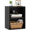 COSTWAY Libreria a 2 Ripiani Aperti, Libreria da Terra con Ripiano Regolabile a 5 Posizioni, Espositore con Tappetini Antiscivolo per Libri Riviste e Dischi, 42x29,5x53,5 cm (Nero)