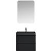 Mai & Mai Mobile Bagno Sospeso 60x42x50cm con Lavabo in Marmo fuso, Mobiletto da Bagno con 2 Cassetti di Chiusura Soft-close, Mobile sospeso Lavandino Bagno Nero opaco, Lucca