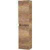 Inbagno Colonna bagno sospesa 125 cm rovere naturale con ante reversibili e ripiani interni fissi, NADIA