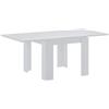 Bricozone Tavolo Allungabile Moderno da 90 a 180 cm con Design Minimal per Cucina Soggiorno o Sala da Pranzo Facile da Pulire con Struttura Robusta e Meccanismo di Apertura Centrale Bianco