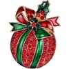 EONYUANGUO Spille di Natale, EONYUANGUO 1confezione di spille natalizie in cristallo con strass e spille natalizie per le decorazioni natalizie (Mela Rossa B)