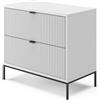 Vicco Comodino Eliza, Bianco, 66 x 60 cm con 2 cassetti, combinabile per l'uso come tavolino laterale o comodino
