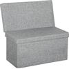 HOMCOM Panca Contenitore Camera da Letto con Schienale 76x50x73 cm Grigio
