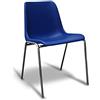GALIZIA prjme GALIZIA PRIME Sedia per Sala Attesa conferenze, sedia con scocca in plastica resistente colorata, telaio in acciaio cromato (BLU, 10)