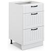 Vicco Mobiletto base per cucina Fame-Line, Bianco country, 50 cm