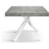 PAZZO DESIGN Tavolo Allungabile Fulvio, Gambe Incrociate Bianche, Made In Italy, Grigio Cemento, Cucina, Sala Da Pranzo, Estensibile, 95x90x76 cm - id_2170