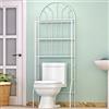 Supfine Armadietto portaoggetti al di sopra del WC o della lavatrice, con 3 ripiani mobili per WC, mensola da bagno (bianco, 65 x 34 x 177 cm)