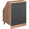 Vicco Mobile cucina sottotetto R-Line, Antracite rustico, 60 cm con 2 porte, carcassa 60 cm profondità, per la libera combinazione all'interno di sistemi cucina modulari