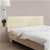 DHOME Testiera in similpelle o tessuto Acualine Liscio DUAL divisa in 2 pezzi Testiera imbottita di fascia alta Tappezzeria moderna (Similpelle Vaniglia, 180cm Dual (Letto 180/190))