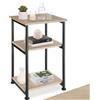 tectake® Tavolino Salotto 34x30x59cm, Tavolino da divano, 3 Ripiani, Salotto, Soggiorno, Camera per Libri, Foto, Laptop, Piante, Snack e Bevande, Arredamento Casa, Ufficio - Legno Industriale Chiaro