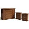 Mar.c.a. Design - Set 1 Como + 2 Comodini Base Rialzata 115x50x90 cm - Cassettiere in Legno con Cassetti - Made in Italy