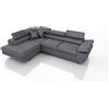 Robin Inspire Saturn Premium Kingston Divano ad angolo con funzione di letto con cassetto per la biancheria e cuscini e Poggiatesta regolabili angolo a sinistra grigio scuro 272 x 200 x 73/90