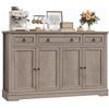 FirFurd Credenza Cucina 134cm,Madia Cucina con 3 Cassetti e 4 Ante Grigio