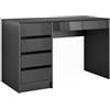 Vicco Scrivania Sherry, Antracite lucido, 55 x 120 cm | con cassetti, adatto come postazione di lavoro per home office o studio