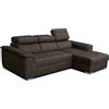 Robin Inspire Divano Angolare Modulare 3 Posti - Divano Letto a L Destro - Contenitore, 3 Poggiatesta Regolabili - per Soggiorno Moderno - 247 cm Silver Marrone