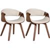 CLP Set di 2 sedie da pranzo Foley in ecopelle o tessuto I Sedia da cucina con braccioli e struttura in legno, Colore:, Materiale:Stoffa