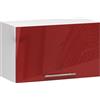 AKORD Cucina componibile sotto la cappa aspirante 29x60 cm | Armadio da cucina | Credenze OLIWIA | Spazioso | Robusto | Adatto a ogni design | Come parte di un set | Bianco & Rosso Lucido Frontale