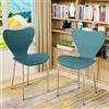 Wohenster Sedie Sala da Pranzo 2 Pezzi,Sedie Cucina Moderne con Gambe in Metallo,Sedia Polipropilene Senza Braccia di Design per il Massimo Comfort, per Casa Soggiorno, Feste, Esterno, Blu Pavone