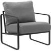 CLP Lounger Manea I Poltrona relax in ecopelle o tessuto I Con robusta struttura in metallo I Poltrona club imbottita, Colore:grigio scuro, Materiale:Stoffa