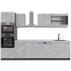 Vicco Cucina componibile R-Line, Calcestruzzo, 300 cm con armadio alto, PL Marmo, adatto per combinazioni ed espansioni personalizzate