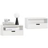 SoBuy Set 2 Comodini sospesi con cassetto 45x25x22 cm