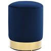 vidaXL Sgabello Lusso Imbottito in Schiuma Morbido Elegante Moderno Poggiapiedi Tavolino Base in Metallo Pouf Blu e Oro in Velluto
