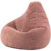 icon Dalton Poltrona Sacco, Rosa, Velluto a Coste, Pouf Poltrona con Riempimento Incluso, Pouf Sacco, Camera da Letto, Soggiorno, Mobili Soggiorno