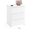Yaheetech Comodino Camera da Letto 3 Cassetti con Stazione di Ricarica 2 Porte USB e 2 Prese AC Comodino Smart Salvaspazio Tavolino da Notte 45,5 x 35,5 x 60,5 cm (1)