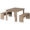 Vicco Set di tavoli da pranzo Sentio, Sonoma, 137.6 x 92.8 cm con 2 panche, per un utilizzo salvaspazio in sala da pranzo e cucina