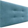 DHOME Testata in Similpelle o Tessuto AQUALINE Pro con 2 file di bottoni Testata imbottita Letto di lusso (Tessuto Turchese, 110x50cm (Letti 80/90/105))