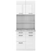 Vicco Cucine componibili piccole R-Line, Bianco lucido, 80 cm, PL Marmo, utilizzabile per combinazioni modulari in composizioni cucina