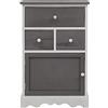 Rebecca Mobili Cassettiera bianca e grigia, armadietto con 3 cassetti, legno paulonia, stile vintage, per arredo cucina bagno ingresso - Misure: 72 x 47 x 30 cm (HxLxP) - Art. RE4327